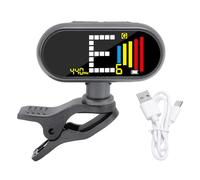 Tissting Sintonizzatore A Clip 360° Ricaricabile LCD Colore - Per Chitarra Basso Ukulele Violino, Display Alto Contrasto, Tuning Cromatico, Ideale per Musicisti e Principianti