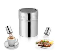 Tissting Spargi Zucchero, 11oz 6,8 x 9 cm Spargi Cacao Acciaio Inossidabile Dispenser Cacao con Coperchio, Agitatore per Farina Powdered Sugar Shaker per Caffè Spezie Farina Cacao Cannella