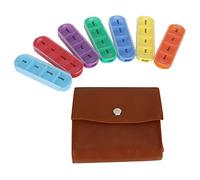 Tissting Storage Box 28 Grid Weekly Organizer portatile | Sette vassoi codificati a colori con coperchi sigillati in gomma mantengono le pillole asciutte e
