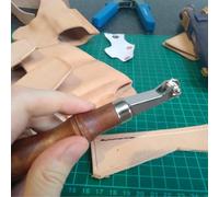 Tissting Strumento per Leathercraft, Rullo Tracciante con 4 Ruote Intercambiabili in Legno e Acciaio al Cromo Vanadio Sistema di Goffratura di Lavoro Fai da Te per Progetti di Leathercraft