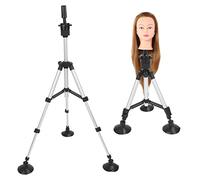Tissting Supporto Pieghevole Parrucca Treppiede, 31-62 cm, Base Antiscivolo - Supporto Regolabile in Lega di Alluminio per Cosmetologia, Parrucchiere, Formazione, Display e Fotografia