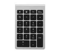 Tissting Tastierino Numerico 22 Tasti Senza Fili - Tastierino Numerico Wireless Compatto con Design Ergonomico per Ufficio Casa Contabilità (Silver Black)