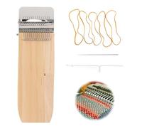 Tissting Telaio per Tessitura, Piccolo Rammendo Telaio Kit Telaio per Calzini con 14 Ganci e Tavole di Legno, Mini Attrezzo Tessere Tipo Loom per Punto Croce Cucitura di Buchi Jeans Calzini