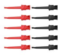 Tissting Test Hook Probe Spring Clip, P5002 Multimeter Lead Grabbers Kit 10pcs SMT SMD IC D20 Cable Welding Accessories for Electronics Repair and Maintenance (Five Black and Five Red)