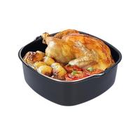 Tissting Tortiera Per Friggitrice Ad Aria, Teglia per Friggitrice Ad Aria Calda, Teglia Per Torte in Ferro per Hd9925/Hd9860/Hd9905/01(8in/22cm), Barile per Torta Friggitrice ad Aria Quadrato Stampo