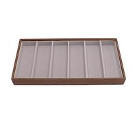 Tissting Vassoio Organizer per Occhiali, Vassoi Espositori per Gioielli Vetrina per Occhiali da Sole Scatola Portaoggetti Impilabile per Occhiali in PU E Venature del Legno per Negozio di Ottica, Casa
