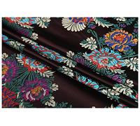 Tissu de satin, Jacquard a fiori 75x100cm di larghezza venduto al metro for abbigliamento fatto a mano borse cuscino cheongsam(Coffee)