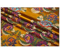 Tissu de satin, Jacquard a fiori 75x100cm di larghezza venduto al metro for abbigliamento fatto a mano borse cuscino cheongsam(Golden Yellow)