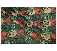 Tissu de satin, Jacquard rosa largo 90 cm venduto al metro for abbigliamento fatto a mano borse cuscino cheongsam(Dark Green)