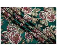 Tissu de satin, Peonia Jacquard 75x100cm Largo Venduto al Metro for Abbigliamento Borse Fatte a Mano Cuscino Cheongsam(Dark Green)
