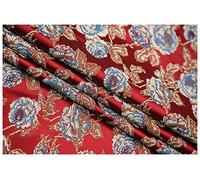 Tissu de satin, Peonia Jacquard 75x100cm Largo Venduto al Metro for Abbigliamento Borse Fatte a Mano Cuscino Cheongsam(Red)