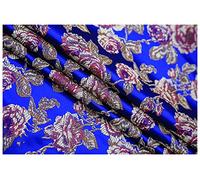 Tissu de satin, Peonia Jacquard 75x100cm Largo Venduto al Metro for Abbigliamento Borse Fatte a Mano Cuscino Cheongsam(Royal Blue)