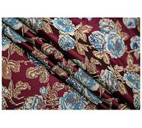 Tissu de satin, Peonia Jacquard 75x100cm Largo Venduto al Metro for Abbigliamento Borse Fatte a Mano Cuscino Cheongsam(Wine Red)
