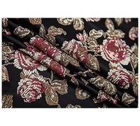 Tissu de satin, Peonia Jacquard 75x100cm Largo Venduto al Metro for Abbigliamento Borse Fatte a Mano Cuscino Cheongsam(Black)