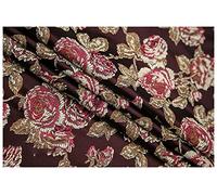 Tissu de satin, Peonia Jacquard 75x100cm Largo Venduto al Metro for Abbigliamento Borse Fatte a Mano Cuscino Cheongsam(Coffee)