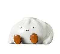 Tissue Box Cover - Ceramic Paper Towels Container With Cute Bun Design | Decorative Tissue Box Cover For Dresser Dining Table Bedside Coffee Table Vanity Home Living Room And Others