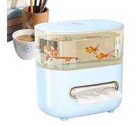 Tissue Box Holder - Multifunctional Tissue Box, 2 In 1 With Top Lid | Tissues Cover Small Fish Tank For Living Room Bedroom Kitchen Office Apartment Restaurant Hotel Farmhouse Indoor Desk Table Shelf