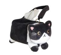 Tissue Box - Plush Cat for Car, Truck with Storage Organizer, Napkin Dispenser Holder for Road Trip, Travel Accessory for Home, Driver Women Kids, Plush Pink, Vehicle Interior Use
