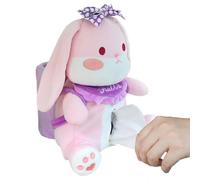 Tissue Holder - 9.84x7.09x12.2 Inches Tissue Dispenser for Armrest, Plush Animal Cute Car Trash Can with 2 in 1 Function, Auto Decor for Suv, Truck, Rv, Travel, Gift, Kids and Adults
