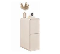 TISTIK Comodino extra stretto con 2 cassetti in legno massello, moderno, piccolo, sottile, comodino, divano, armadietto, tavolino per camera da letto, soggiorno, dormitorio