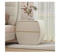 TISTIK Comodino moderno con 2 cassetti in microfibra e pelle avvolgente, comodino, comodino, comodino, tavolino da soggiorno e camera da letto