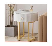 TISTIK Comodino moderno in ardesia con cassetto Minimalista piccolo comodino rotondo 45 * 52 cm Tavolino da salotto Comodino camera da letto