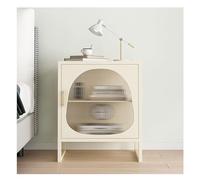 TISTIK Comodino moderno w/2 cassetti portaoggetti soggiorno ferro vetro temperato comodino elegante semplice piccolo tavolo da camera da letto mobili