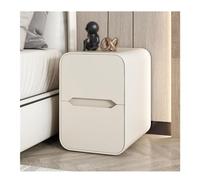 TISTIK Comodino stretto con 2 cassetti, moderno comodino avvolgente in pelle in microfibra per piccoli spazi, camera da letto, soggiorno, dormitorio