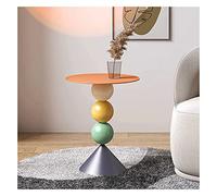 TISTIK Tavolino da caffè in metallo nordico Comodino rotondo colorato a sfera Piccolo divano alto Tavolino laterale Comodino stretto per soggiorno Camera da letto Ufficio Piccoli spazi, 40x50CM