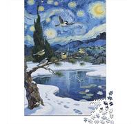 Tit Puzzle Giochi 1000 Pezzi Regalo Per Amore E Amico Arte A Mountain Finch on A Snowy Night Puzzle Adulti Foto 1000pcs (75x50cm)