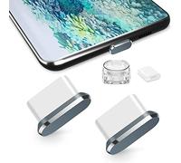 TITACUTE Tipo C Spine Antipolvere 2 Pack, Presa per Tappo Antipolvere USB C Galaxy S21 Coperchio Antipolvere Tipo C con Scatola per Il Trasporto Compatibile con OnePlus Nord 2 Huawei P30 PRO Grigio