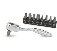 Titan 11205 - Set di punte con micro cricchetto offset da 3-1/2"