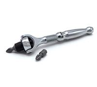 Titan 11318 1/4" Drive x 4 Inch 90-Denti Testa Girevole Micro Cricchetto Bit Driver - Argento