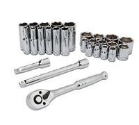 TITAN 68911 Set di prese e cricchetto SAE da 27 pezzi da 3/8"
