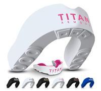 Titan Armour® Case Inc - Paradenti a doppio strato, per adulti e bambini, per boxe, rugby, MMA, hockey e tutti gli sport di contatto, colore rosa, per adulti dagli 11 anni in su