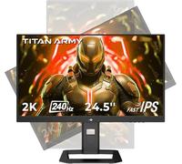 TITAN ARMY 240Hz 1440P Gaming Monitor 24,5 Pollici, QHD 2560 x 1440, Fast IPS 1ms GTG, Adaptive Sync Monitor senza cornice,123% sRGB,HDR500,Luce blu bassa 100 * 100 VESA, HDMI 2.0 DisplayPort 1.4