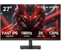 TITAN ARMY Monitor Gaming 27 Pollici, FAST IPS 180Hz, 2K QHD 2560 x 1440p 1ms GTG Verticale Schermo PC, HDR10, 120% sRGB, 144Hz FreeSync & G-sync Computer Monitor, Eye Care, VESA, DP, HDMI, P27GR