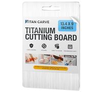 Titan Carve - Tagliere in titanio su entrambi i lati, in metallo, per cucina, lavabile in lavastoviglie, antiruggine e durevole, per carne e verdure, 34 x 23 cm