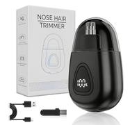 Titan Luxe Rasoio per peli del naso, per uomini e donne, professionale, indolore, per sopracciglia e orecchie, per uomini e donne, a batteria, con impermeabilità IPX7, lame a doppio bordo per una