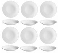 Titan set 6 piatto fondo 23 cm vetro opale bianco