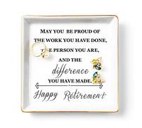 Titanape Happy Retirement Gifts for Women Ring Dish Trinket Dish Jewellery Holder - Regalo di apprezzamento per la pensione per colleghi, mamma, colleghi, insegnanti, amiche, mogli, sorelle