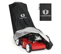 TitanCovers - Copertura per tosaerba con rivestimento in PA e doppia coulisse e custodia, resistente poliestere Oxford 600D, copertura impermeabile per tosaerba da esterno