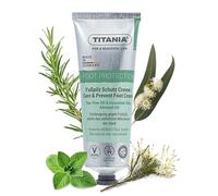TITANIA Crema protettiva per il piede con olio di tea tree, rosmarino e olio di mandorle, cura la pelle secca, rafforza il microbioma, dermatologicamente confermato, vegano, ricetta senza