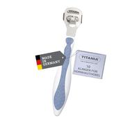TITANIA Rimozione calli piedi con 10 lame di ricambio • Rimuovi calli in acciaio inox inossidabile • Leva calli di qualità • Made in Germany • Tagliacalli blu