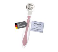 TITANIA Rimozione calli piedi con 10 lame di ricambio • Rimuovi calli in acciaio inox inossidabile • Leva calli di qualità • Made in Germany • Tagliacalli rosa