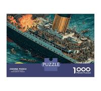 Titanic 1000 Pezzi Puzzle Per Bambini Da 12 Anni - Cartone Resistente & Puzzle Per La Concentrazione Sinking Art Historic Ocean Debris - Per Adulti E Bambini 70x50cm/1000pcs Regalo Di Compleanno