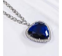 Titanic Cuore Dell'Oceano Collana e Pendente 55 Carato Profondo Blu Cristallo
