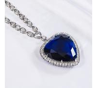 Titanic Cuore Dell'Oceano Collana e Pendente 55 Carato Profondo Cristallo Blu