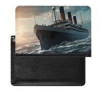 Titanic - Custodia per passaporto a forma di nave a vela, con scomparto per carte di credito, custodia per passaporto da viaggio, Stile:, Taglia unica