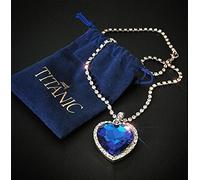 Titanic Heart of Ocean Collane per Le Donne Peach Heart Blue Crystal Zircone Set di Gioielli Gioielli di Fidanzamento per Matrimoni Femminili